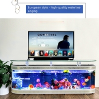 Support TV personnalisé, aquarium en verre ultra-clair, aquarium auto-nettoyant écologique sur pied pour salon