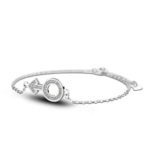 Wholesale new style beautiful 925 Sterling silver women cz charms for bracelet