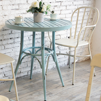 Meubles de maison de Style nordique moderne petite Table ronde canapé côté café coin balcon salon aluminium métal Antique