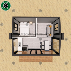 Résidence mobile préfabriquée extensible, villa conteneur à plat 2-3 chambres, panneaux sandwich, construction rapide - Product Image 6