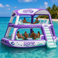 Plateforme flottante gonflable pour parc aquatique avec matelas-canapé surdimensionné pour la détente des clients des complexes hôteliers en bord de mer, utilisation en extérieur