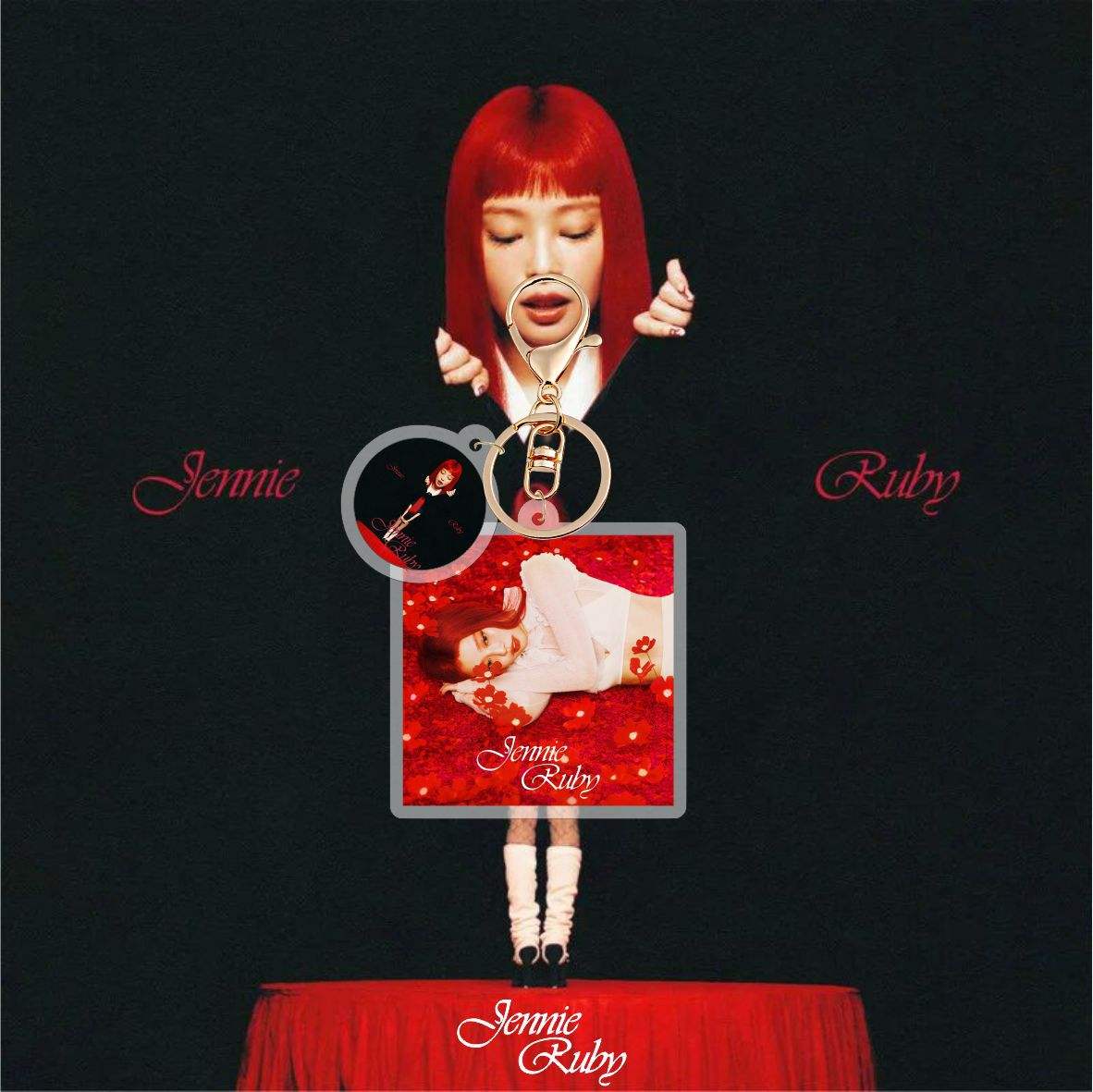 Kpop Idol JENNIE 2025 New Album RUBY INS Style Acrylic Keychains