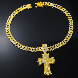 Nuevo Collar con Colgante de Cruz de Aleación Chapada en Oro y Plata, Diseño Simple y Popular, Estilo Hiphop, Cadena Cubana Exquisita, Collares para Hombre 2026 - Product Image 1