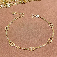 Pulseras de Cadena de Oro Sólido de 18K AU750, Varios Estilos, Pulseras Apilables de Oro Sólido para Mujer, Joyería Fina al por Mayor