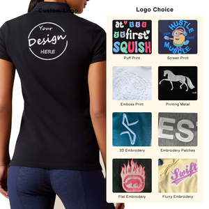 <span class=keywords><strong>Polo</strong></span> brodé uni de luxe pour femmes à 5 boutons à manches courtes 95 <span class=keywords><strong>coton</strong></span> 5 Spandex T-shirt imprimé personnalisé pour femmes - Product Image 2