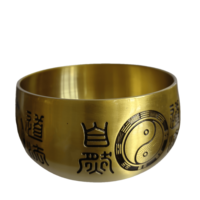 Bol chantant bouddhiste en laiton doré Feng Shui taoïste, carillon himalayen, instrument de musique religieux