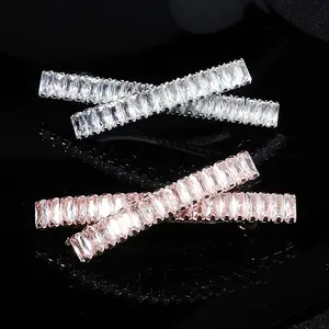 HY huanhuan daily half tie back head clip zircon top cross - word side temperament full drill spring