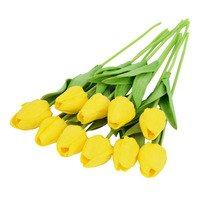 Buket bunga Tulip sentuhan asli untuk dekorasi pernikahan bunga Tulip buatan PU perlengkapan pesta rumah Musim Semi Paskah