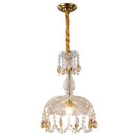 Plafonnier d'entrée d'allée de couloir simple petits lustres en cristal suspension pour table à manger