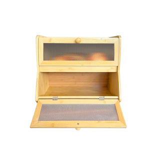 Boîte à pain double couche Gem Bamboo, grand espace de rangement pour comptoir de cuisine, pour gâteaux et pâtisseries - Product Image 2