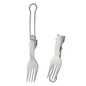 Juego de Cubiertos Plegables de Titanio para Exteriores, Cuchara, Tenedor, Cuchillo, Espátula, Portátil para Camping, Ligero, Resistente al Óxido, Color Sólido, Rectangular - Product Image 3