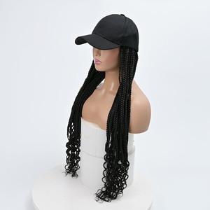 Perruque Chapeau de Baseball <span class=keywords><strong>Afro</strong></span> <span class=keywords><strong>Tresses</strong></span> de Boxe à Grand Succès de 32 Pouces avec Extrémités Bouclées, pour Usage Quotidien, en Fibre Mate de Qualité Supérieure Résistante à la Chaleur - Product Image 5