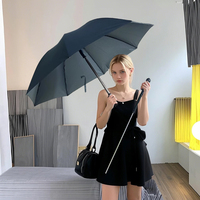 Parapluie manuel élégant et de qualité supérieure avec ventilateur de refroidissement intégré et protection UV pour l'autodéfense |   Bâton télescopique résistant aux intempéries avec poignée en alliage