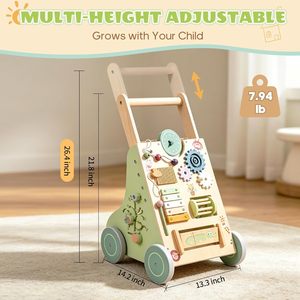Andador de Madera Educativo Multifuncional para Bebés, Juguetes para Empujar y Tirar, Aprendizaje para Niños de 0 a 3 Años - Product Image 6