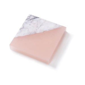 Miếng Lót Nhựa Hình Vuông Đá Cẩm Thạch Màu Hồng Miếng Lót Trà Nhựa Epoxy Cà Phê - Product Image 2