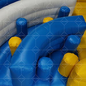Pista de obstáculos inflable de PVC ecológica barata para adultos y niños con parque infantil de pared de escalada - Product Image 4