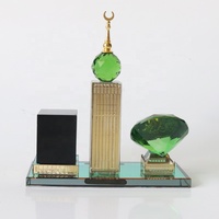 Religieux Cristal Verre Makkah La Mecque Horloge Tour Avec Diamant Allah Kaaba Eid Islamique Souvenirs Cadeaux