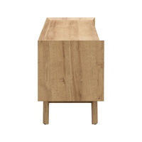 Meuble TV moderne en MDF mélaminé chêne sauvage de qualité supérieure, avec 2 tiroirs, pour salon et chambre, assemblage facile, impression sérigraphique