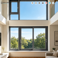 Ventana Abatible de Aleación de Aluminio con Mosquitera, Doble Acristalamiento, Aislamiento Térmico, Resistente a la Intemperie