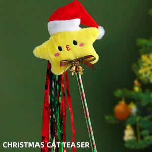 Juguete Interactivo para Gatos con Forma de Estrella de Árbol de Navidad, Gorro Largo de Santa Claus, Varita de Juego con Borla y Campana, Regalo Personal - Product Image 3