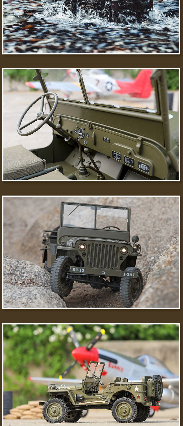 RocHobby 1/6 1941 MBスケーラー ラジコン電動カー 防水 WW2 ジープ