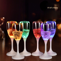 Vaso de Champán Luminoso con Luz LED de Plástico PS de Grado Alimenticio con Logotipo Personalizado, Vaso de Fiesta Luminoso Activado por Líquido
