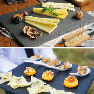 Planches à charcuterie en <span class=keywords><strong>ardoise</strong></span> naturelle sur mesure, design vintage, pour fromage et <span class=keywords><strong>viande</strong></span>, pour la maison, les mariages, les fêtes - Product Image 2