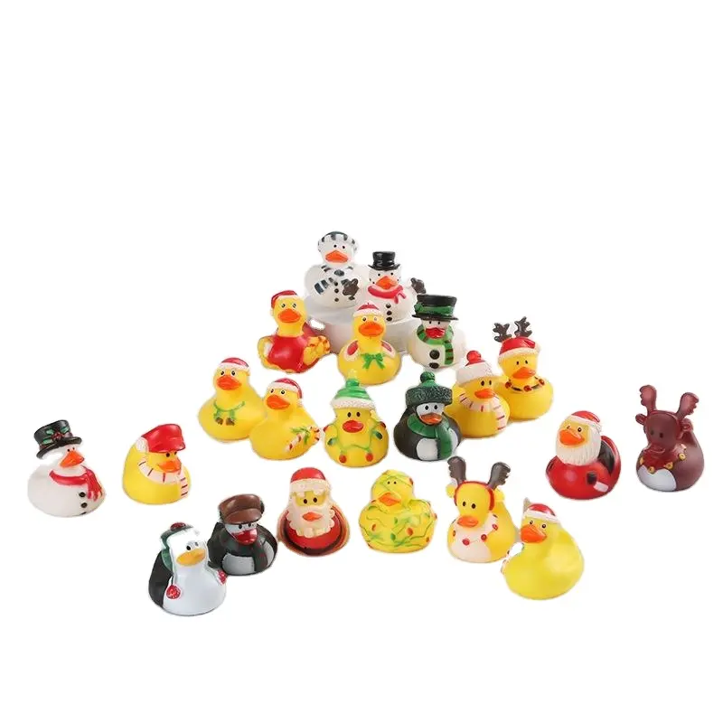 Benutzer definierte Weihnachts ferien Geschenke Bulk Santa Weihnachten Gummi enten Gelb Mini Gummi ente Baby Bad Schwimmende Ente Spielzeug