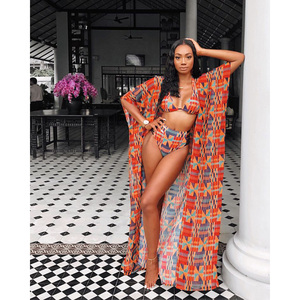 Nuovo Arrivo Sexy Bikini Tre Pezzi con Stampa Digitale Costume da Bagno Bikini Abbigliamento da Spiaggia - Product Image 1