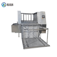 Machine de lavage hygiénique entièrement automatique en acier inoxydable pour chariots d'atelier de viande et de fruits de mer, avec pompe à moteur à recirculation haute pression