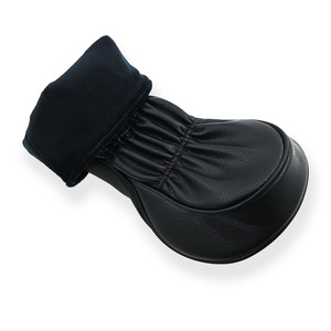 Golf Headcover <b>Black</b> Lychee Leather Tiger Embroidery Driver Fairway Wood Hybrid <b>Head</b> Cover in Stock - Product Image 4