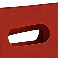 Anpassbare Festliche Leuchtend Rote Flachboden-Kraftpapiertüten mit Gestanzten Griffen, Ideal für den Einzelhandel