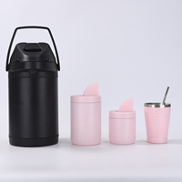 BORGE Bouteille isotherme à double paroi en acier inoxydable de grande capacité 2l 2.5l 3l, thermos pour l'extérieur, pot à café