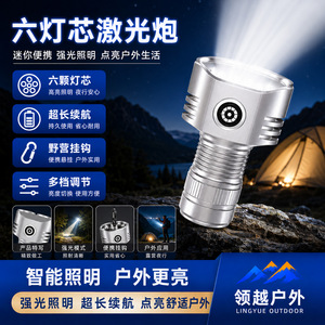 Lampe torche haute puissance en alliage d'aluminium, lumière LED ultra-lumineuse, mini lampe stroboscopique portable à pression manuelle pour l'extérieur - Product Image 5