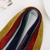 Ruban en chenille métallique personnalisé sur bobine, ruban en velours pailleté pour emballage cadeau, décoration de sapin de Noël, artisanat et projets de bricolage pour les fêtes