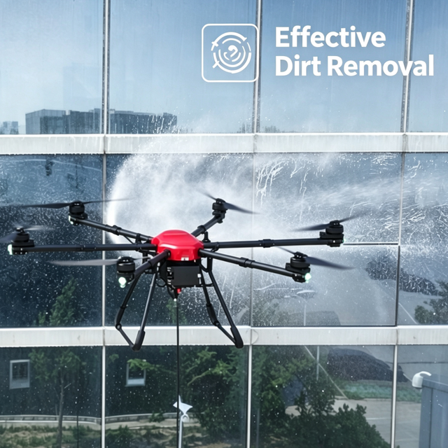 Intelligent Anti Shake Six Axis Precise Water Jet Arc Curtain Wall Deep Stain Removal Washing Drone
