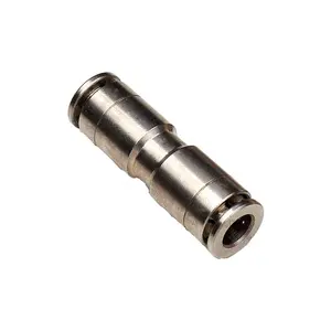 Truck Pipe Fitting Straight Connector Brass Nickel Stainless Steel Metal Connect Pneumatic Part Air Fitting