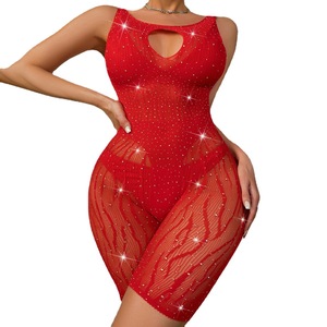 Combinaison en strass <span class=keywords><strong>pour</strong></span> femmes, lingerie sexy en maille transparente, combinaison <span class=keywords><strong>pour</strong></span> femmes, vêtements de danse en boîte de nuit, costumes TZ611 - Product Image 1