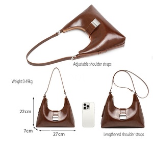 Borsa a Spalla Donna <span class=keywords><strong>Lusso</strong></span> Retrò 2026, Borsa Hobo Vintage in Pelle PU Tinta Unita, Borsa Sottospalla Minimalista da Donna - Product Image 4