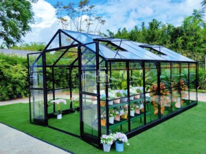 Serre de jardin extérieure, serre en verre avec structure en aluminium, serre de jardin à vendre - Product Image 2