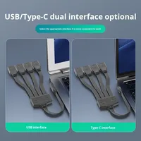 Câble coudé personnalisé droit vers le haut, le bas, la gauche, la droite, câble répartiteur USB OTG Câble de données USB 4-en-1