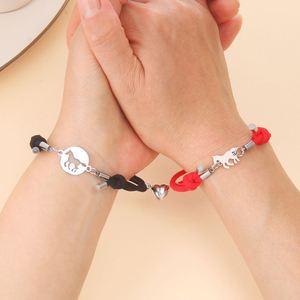 2Pc/Set Couple Horse Matched <b>Bracelet</b> Adjustable Milan <b>Rope</b> Stainless Steel Magnetic Charms <b>Bracelets</b> for Men and Women Jewelry - Product Image 2