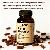 Capsules de beauté à la biotine et aux peptides en marque privée, améliorant la brillance des cheveux et de la peau, renforçant les ongles, complément alimentaire pour hommes et femmes