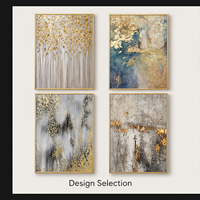 Impression d'art mural abstrait Arbre Doré, Décoration intérieure, Image de forêt neutre et chaleureuse pour hall d'hôtel, bureau, intérieurs modernes