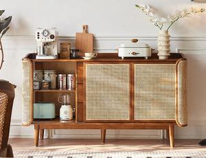 <span class=keywords><strong>Commode</strong></span> en rotin tressé facile à assembler, <span class=keywords><strong>buffet</strong></span> en rotin avec rangement, meuble d'appoint bohème avec 3 tiroirs, <span class=keywords><strong>buffet</strong></span> en bois - Product Image 5