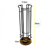 Support de rangement pour capsules de café en fer forgé, support de présentation multifonctionnel pour capsules de café avec base rotative