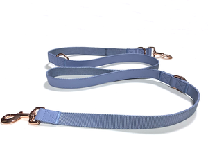 Dog Leash Gold Luxury Vegan Leather And Nylon Webbing Dog Leash With Rose Gold Buckle Microfiber Leather Dog Leash