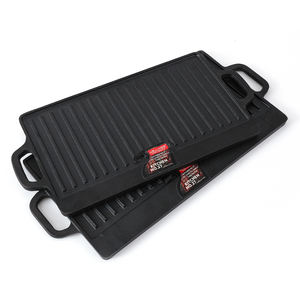 Padella Grill Quadrata <span class=keywords><strong>in</strong></span> <span class=keywords><strong>Ghisa</strong></span> Chef Collection con Base <span class=keywords><strong>in</strong></span> Legno Nera 45cm/50cm, Piastra Calda <span class=keywords><strong>per</strong></span> BBQ, Utensile da Cucina <span class=keywords><strong>per</strong></span> Fornelli <span class=keywords><strong>a</strong></span> Gas e <span class=keywords><strong>a</strong></span> Induzione - Product Image 6