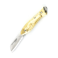 Mini couteau pliant en laiton, porte-clés de poche, couteaux portables en acier inoxydable, outil de survie EDC, coupe-légumes, éplucheur, cadeau de chasse