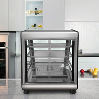 Vitrine chauffante pour aliments frits commerciaux avec couvercle en verre, vitrine chauffante pour aliments frits